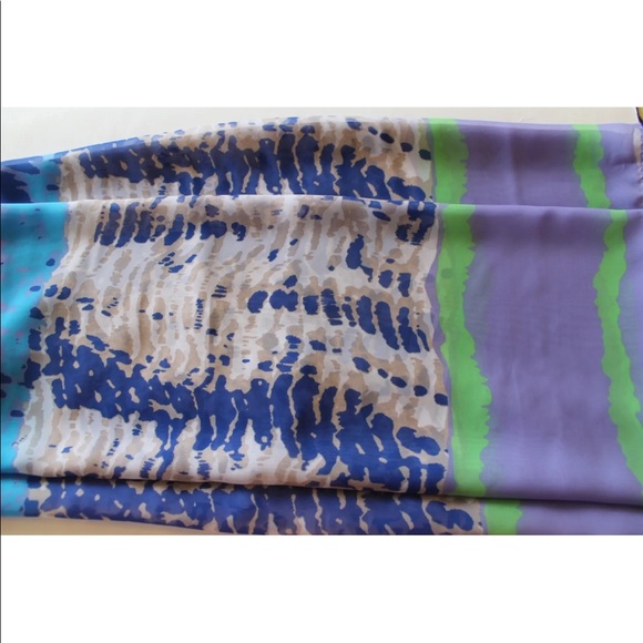 NWT Cynthia Rowley Women Scarf Tie Dye Violet Blue White Winter Beautiful - Picture 7 of 8
